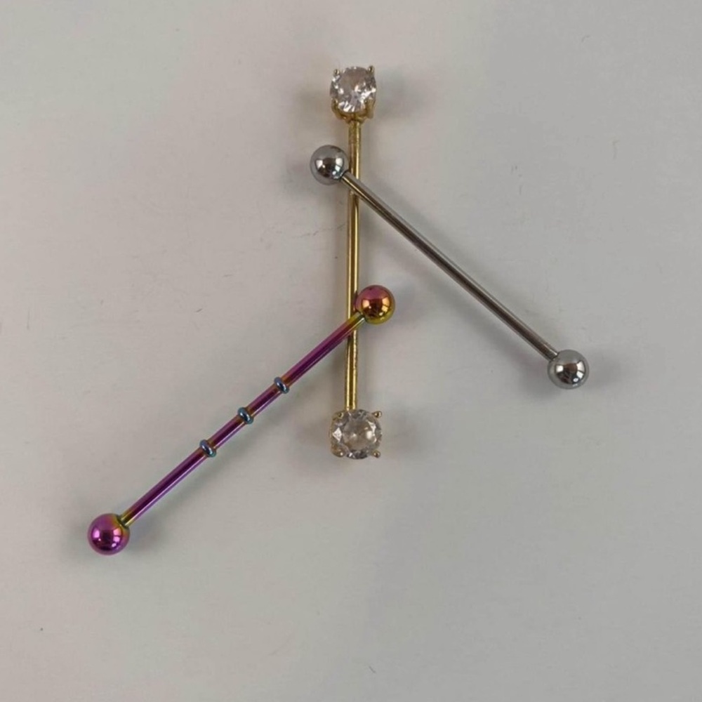 Straight barbell industrial jewelry